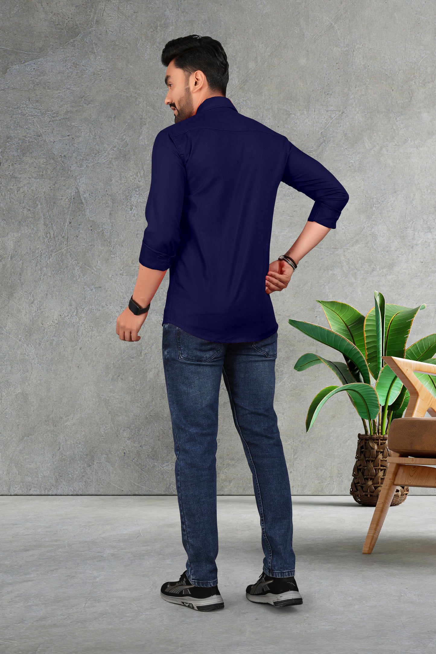 Men's Double pati cotton shirt