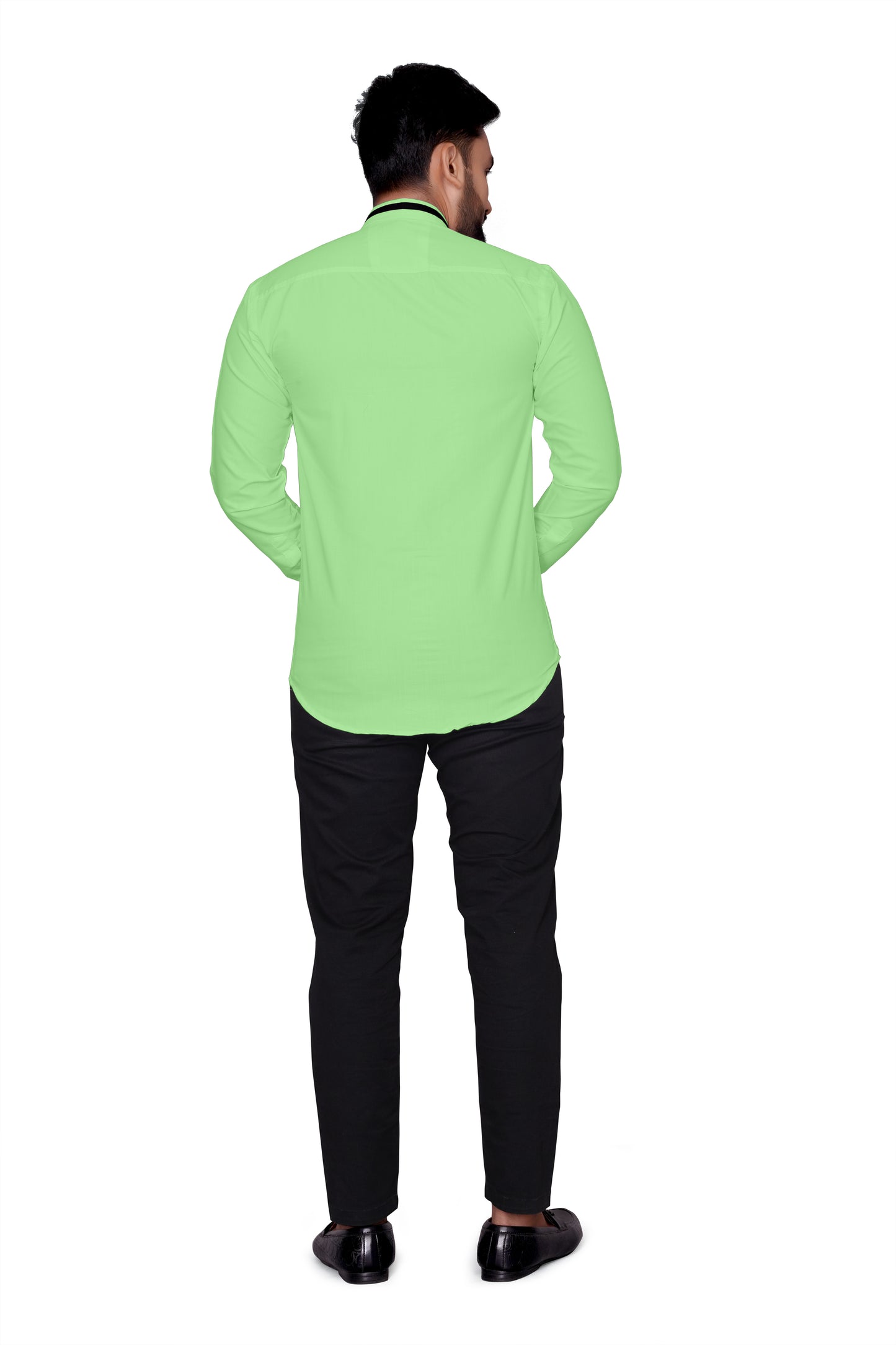Men Regular Fit Self Design Lapel Collar Casual Shirt