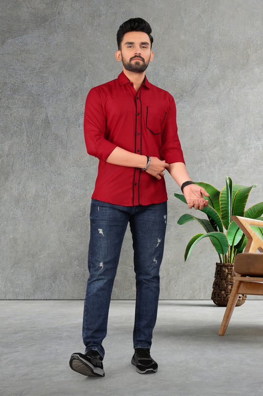 Men's Double pati cotton shirt