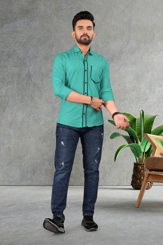 Men's Double pati cotton shirt