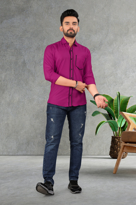 Men's Double pati cotton shirt