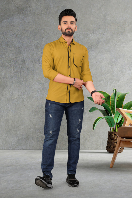 Men's Double pati cotton shirt