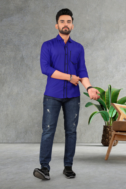 Men's Double pati cotton shirt