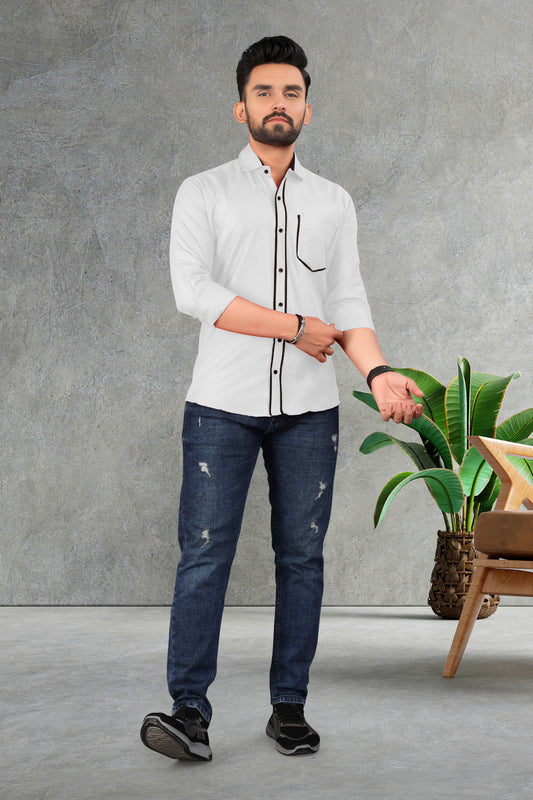 Men's Double pati cotton shirt