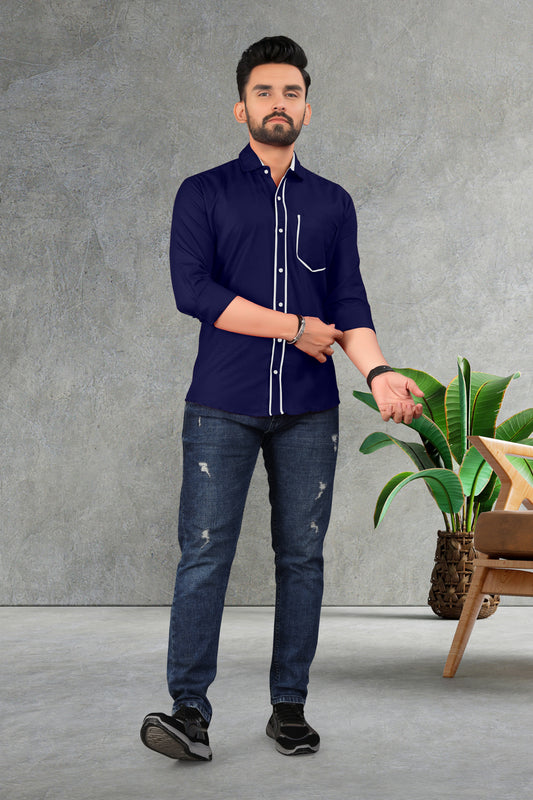 Men's Double pati cotton shirt