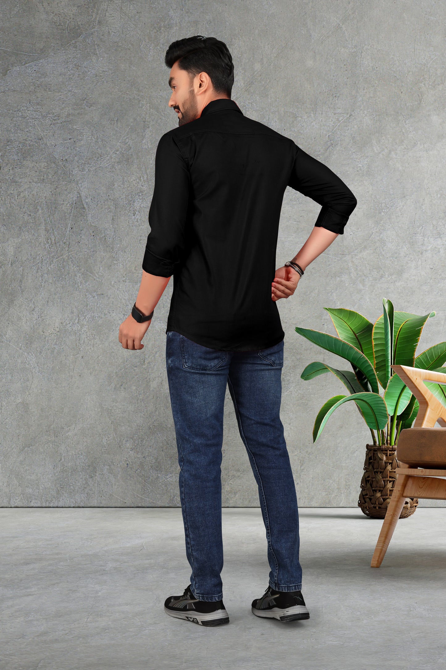 Men's Double pati cotton shirt