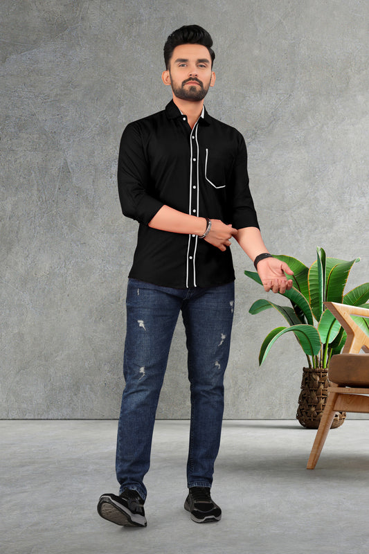 Men's Double pati cotton shirt