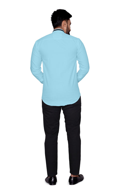 Men Regular Fit Self Design Lapel Collar Casual Shirt