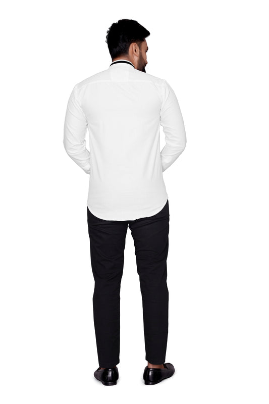 Men Regular Fit Self Design Lapel Collar Casual Shirt