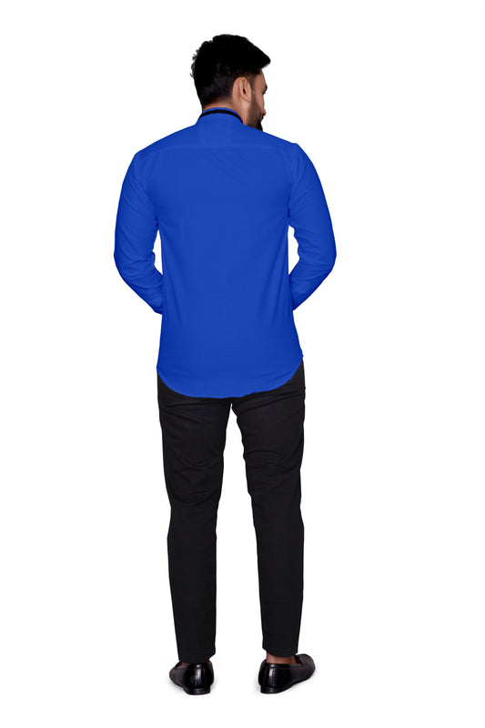 Men Regular Fit Self Design Lapel Collar Casual Shirt